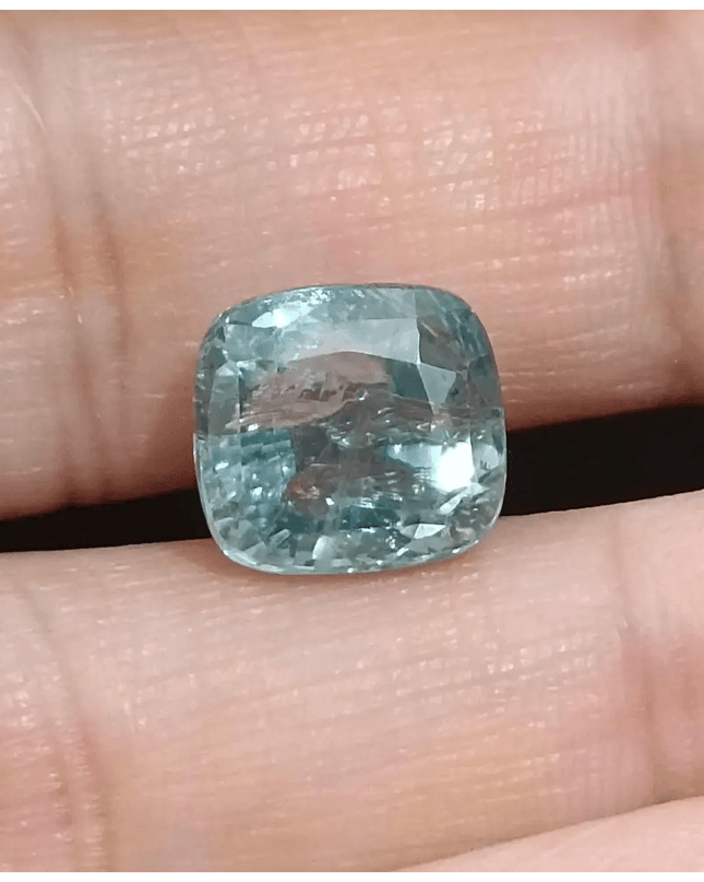 Certified 7.32ct Light Metallic Green Ceylon Sapphire, Natural untreated Gemstone - SMSGEMS 