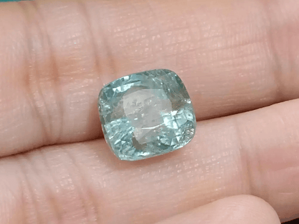 Certified 7.32ct Light Metallic Green Ceylon Sapphire, Natural untreated Gemstone - SMSGEMS 