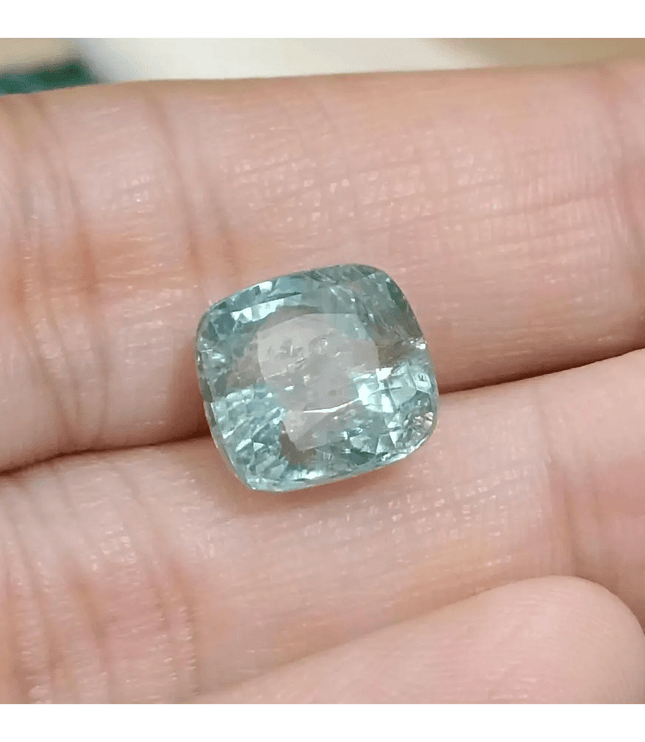 Certified 7.32ct Light Metallic Green Ceylon Sapphire, Natural untreated Gemstone - SMSGEMS 