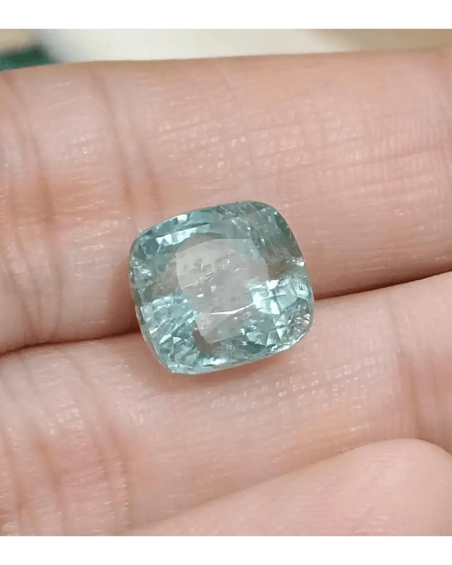 Certified 7.32ct Light Metallic Green Ceylon Sapphire, Natural untreated Gemstone - SMSGEMS 