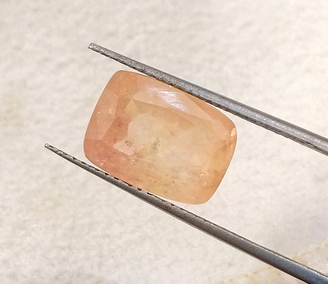 Unheated Padparadscha Sapphire 5.28ct Natural IGI Certified Cushion Cut Pinkish Orange Loose Gemstone