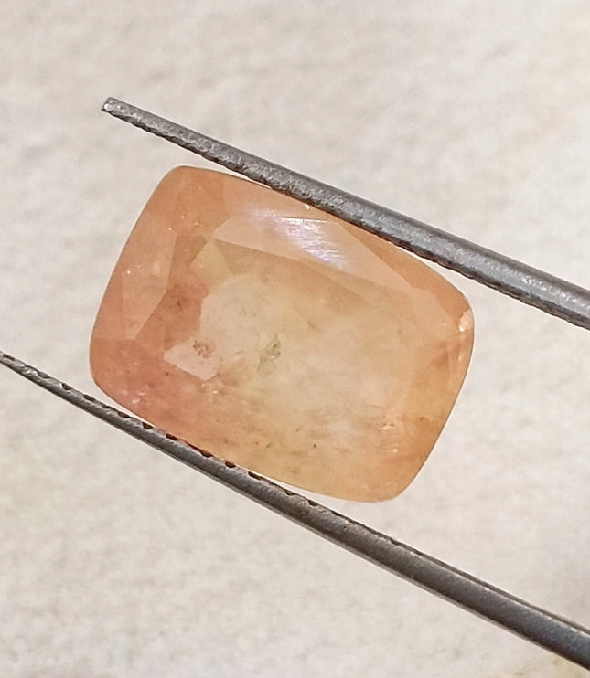 Unheated Padparadscha Sapphire 5.28ct Natural IGI Certified Cushion Cut Pinkish Orange Loose Gemstone
