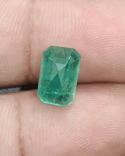 GSI Cerified 3.46ct Zambian Emerald, Natural Gemstone - SMSGEMS 