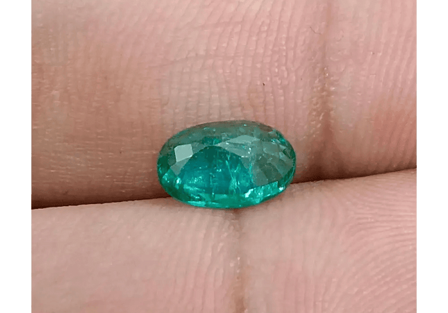 GSI Certified 1.16ct Vivid Green Zambian Emerald , Natural Earth Mined Gemstone - SMSGEMS 