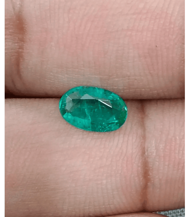 GSI Certified 1.16ct Vivid Green Zambian Emerald , Natural Earth Mined Gemstone - SMSGEMS 