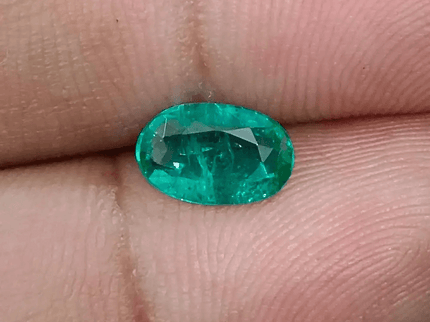 GSI Certified 1.16ct Vivid Green Zambian Emerald , Natural Earth Mined Gemstone - SMSGEMS 