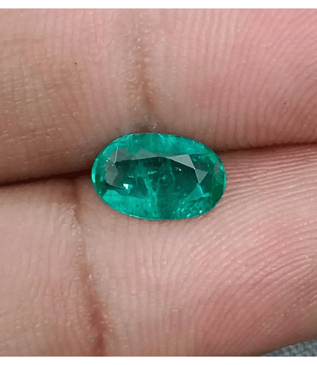 GSI Certified 1.16ct Vivid Green Zambian Emerald , Natural Earth Mined Gemstone - SMSGEMS 