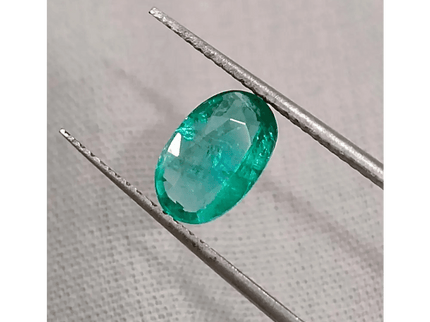 GSI Certified 1.16ct Vivid Green Zambian Emerald , Natural Earth Mined Gemstone - SMSGEMS 