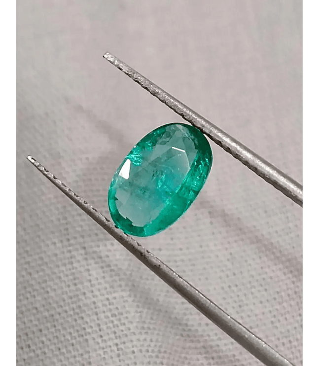 GSI Certified 1.16ct Vivid Green Zambian Emerald , Natural Earth Mined Gemstone - SMSGEMS 
