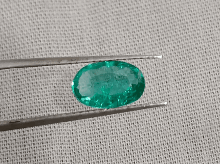 GSI Certified 1.16ct Vivid Green Zambian Emerald , Natural Earth Mined Gemstone - SMSGEMS 