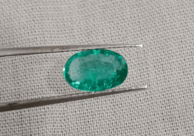 GSI Certified 1.16ct Vivid Green Zambian Emerald , Natural Earth Mined Gemstone - SMSGEMS 