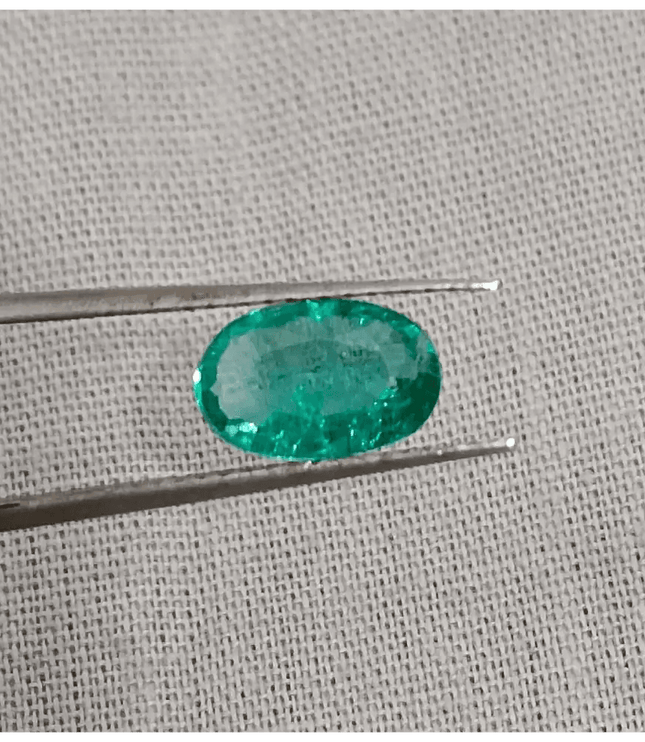 GSI Certified 1.16ct Vivid Green Zambian Emerald , Natural Earth Mined Gemstone - SMSGEMS 