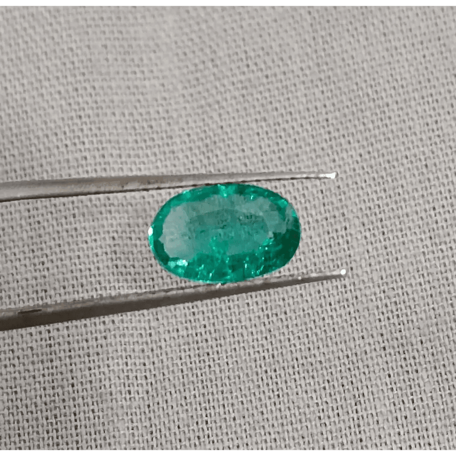 GSI Certified 1.16ct Vivid Green Zambian Emerald , Natural Earth Mined Gemstone - SMSGEMS 