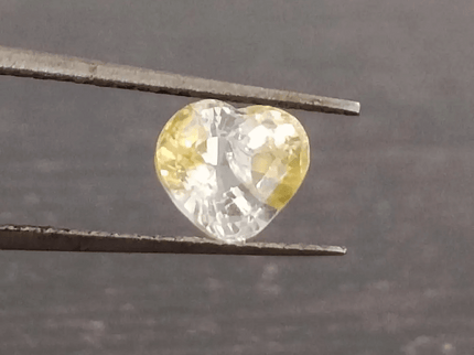 GSI Certified 1.17ct Modified Heart Cut Light Yellow Ceylon Sapphire, Natural Untreated Gemstone - SMSGEMS 