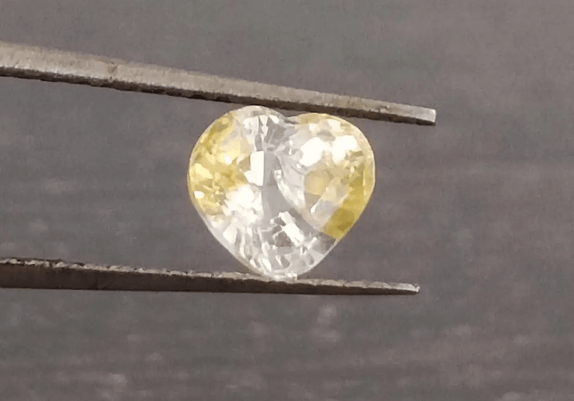 GSI Certified 1.17ct Modified Heart Cut Light Yellow Ceylon Sapphire, Natural Untreated Gemstone - SMSGEMS 