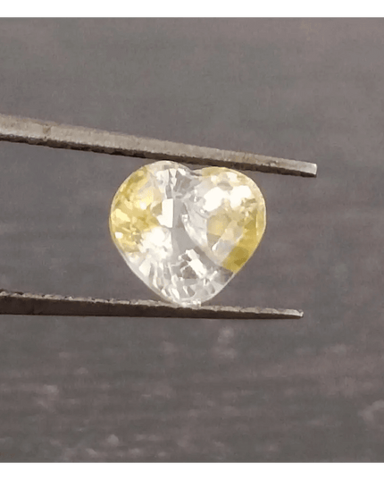 GSI Certified 1.17ct Modified Heart Cut Light Yellow Ceylon Sapphire, Natural Untreated Gemstone - SMSGEMS 