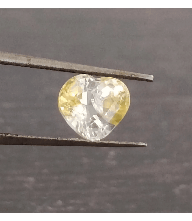 GSI Certified 1.17ct Modified Heart Cut Light Yellow Ceylon Sapphire, Natural Untreated Gemstone - SMSGEMS 