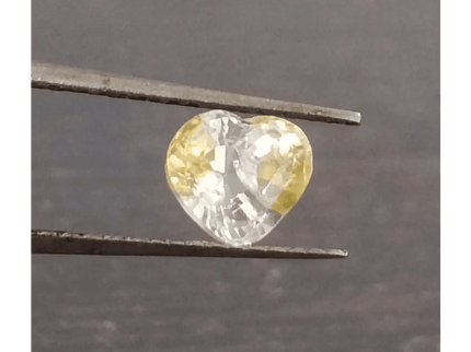 GSI Certified 1.17ct Modified Heart Cut Light Yellow Ceylon Sapphire, Natural Untreated Gemstone - SMSGEMS 