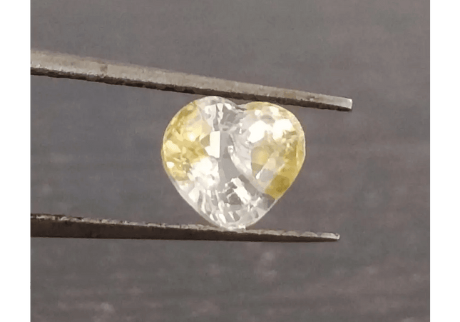 GSI Certified 1.17ct Modified Heart Cut Light Yellow Ceylon Sapphire, Natural Untreated Gemstone - SMSGEMS 