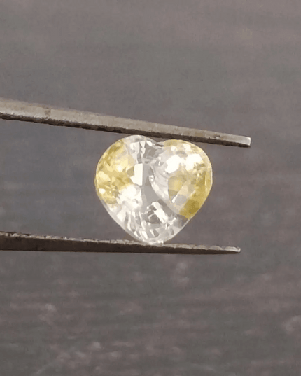 GSI Certified 1.17ct Modified Heart Cut Light Yellow Ceylon Sapphire, Natural Untreated Gemstone - SMSGEMS 