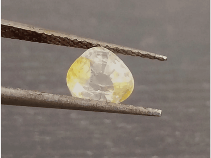 GSI Certified 1.17ct Modified Heart Cut Light Yellow Ceylon Sapphire, Natural Untreated Gemstone - SMSGEMS 