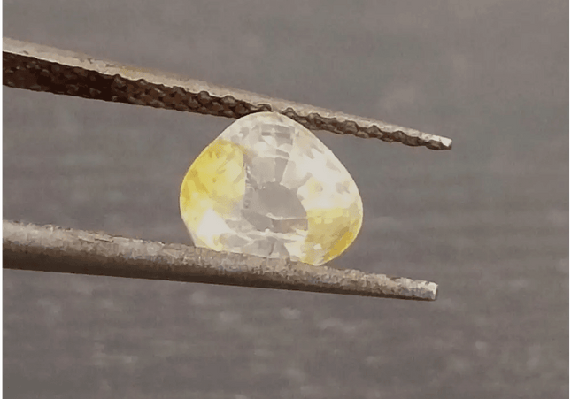 GSI Certified 1.17ct Modified Heart Cut Light Yellow Ceylon Sapphire, Natural Untreated Gemstone - SMSGEMS 