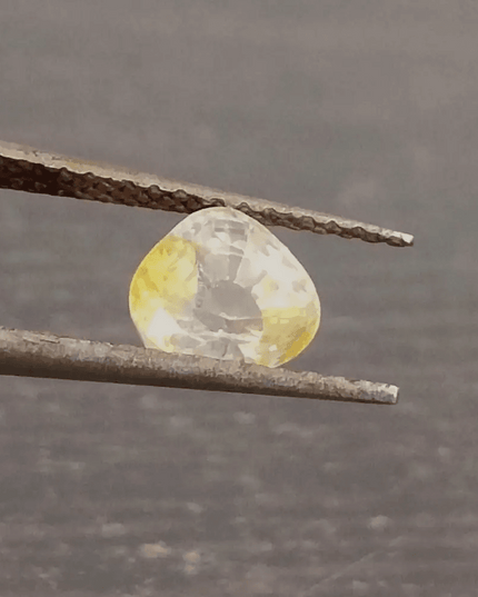GSI Certified 1.17ct Modified Heart Cut Light Yellow Ceylon Sapphire, Natural Untreated Gemstone - SMSGEMS 