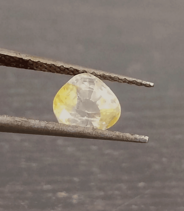 GSI Certified 1.17ct Modified Heart Cut Light Yellow Ceylon Sapphire, Natural Untreated Gemstone - SMSGEMS 