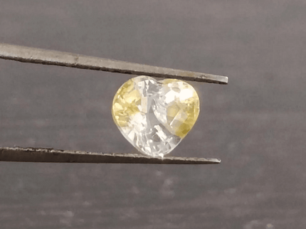 GSI Certified 1.17ct Modified Heart Cut Light Yellow Ceylon Sapphire, Natural Untreated Gemstone - SMSGEMS 