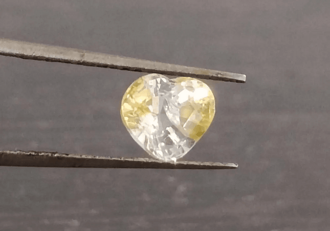 GSI Certified 1.17ct Modified Heart Cut Light Yellow Ceylon Sapphire, Natural Untreated Gemstone - SMSGEMS 
