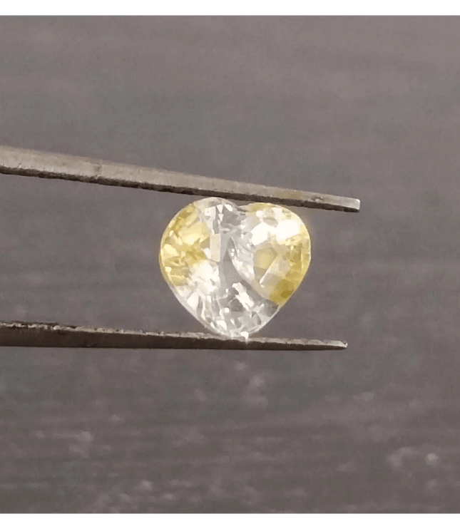 GSI Certified 1.17ct Modified Heart Cut Light Yellow Ceylon Sapphire, Natural Untreated Gemstone - SMSGEMS 