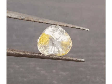 GSI Certified 1.17ct Modified Heart Cut Light Yellow Ceylon Sapphire, Natural Untreated Gemstone - SMSGEMS 