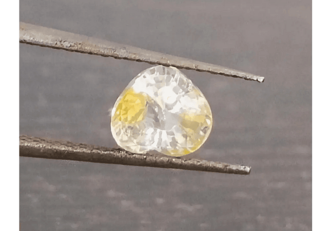 GSI Certified 1.17ct Modified Heart Cut Light Yellow Ceylon Sapphire, Natural Untreated Gemstone - SMSGEMS 