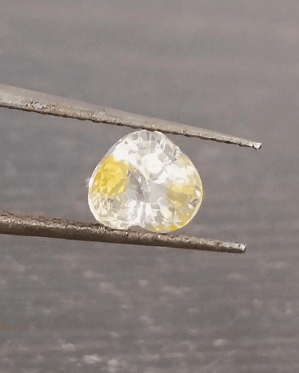 GSI Certified 1.17ct Modified Heart Cut Light Yellow Ceylon Sapphire, Natural Untreated Gemstone - SMSGEMS 