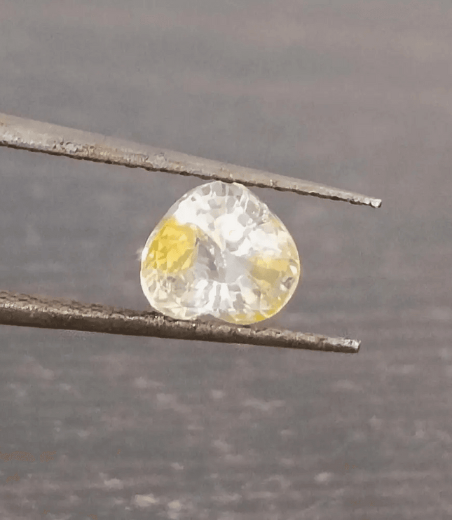 GSI Certified 1.17ct Modified Heart Cut Light Yellow Ceylon Sapphire, Natural Untreated Gemstone - SMSGEMS 