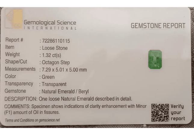 Vivid Green Emerald Cut Colombian Gemstone - SMSGEMS 
