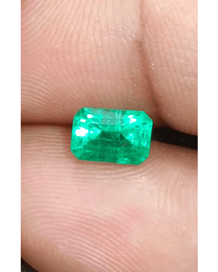 Vivid Green Emerald Cut Colombian Gemstone - SMSGEMS 