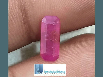 1.38ct Mozambique Ruby GSI Certified Natural Untreated - SMSGEMS 