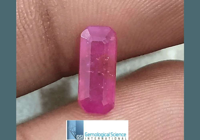 1.38ct Mozambique Ruby GSI Certified Natural Untreated - SMSGEMS 