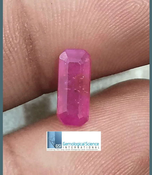 1.38ct Mozambique Ruby GSI Certified Natural Untreated - SMSGEMS 