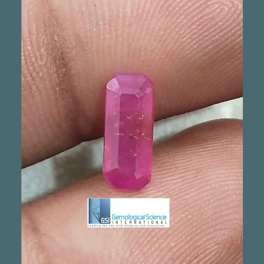 1.38ct Mozambique Ruby GSI Certified Natural Untreated - SMSGEMS 