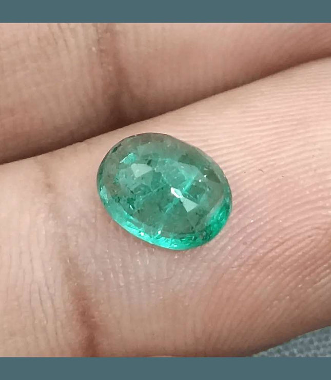 1.40ct Zambian Emerald GSI Certified - SMSGEMS 