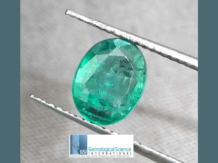 1.40ct Zambian Emerald GSI Certified - SMSGEMS 