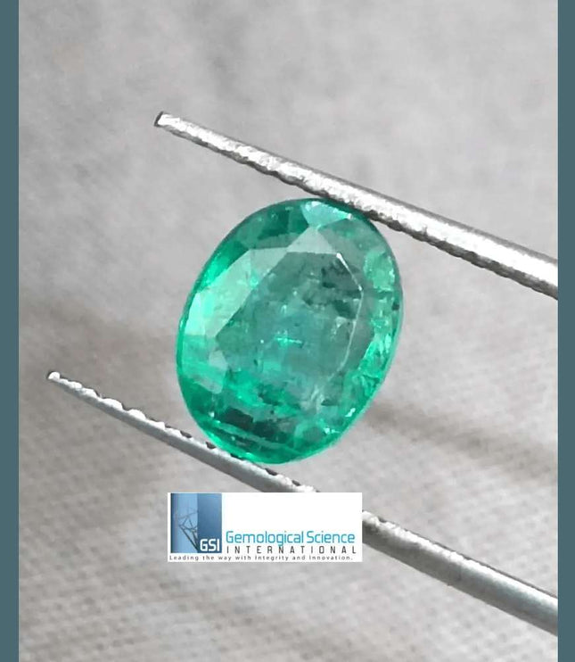 1.40ct Zambian Emerald GSI Certified - SMSGEMS 