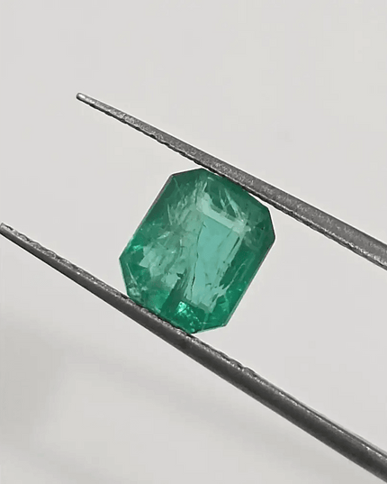 GSI Certified 1.42ct Zambian Emerald, 100% Natural Gemstone - SMSGEMS 