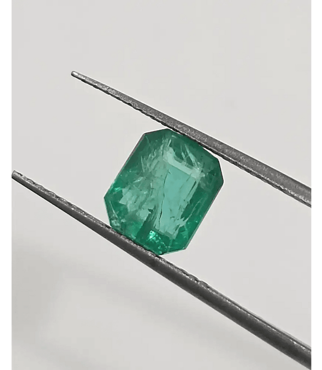 GSI Certified 1.42ct Zambian Emerald, 100% Natural Gemstone - SMSGEMS 