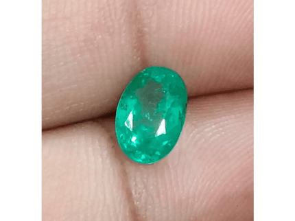GSI Certified 1.46ct Medium Vivid Green Zambian Emerald , 100% Natural Earth Mined Gemstone - SMSGEMS 