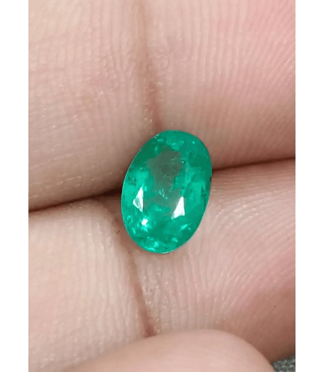GSI Certified 1.46ct Medium Vivid Green Zambian Emerald , 100% Natural Earth Mined Gemstone - SMSGEMS 