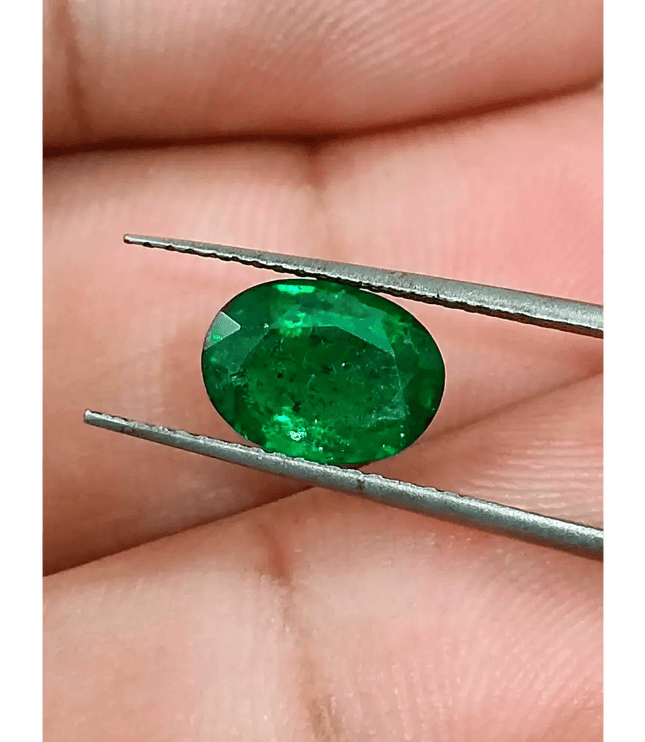 GSI Certified 1.46ct Vivid Deep Swat Emerald , 100% Natural Earth Mined Gemstone - SMSGEMS 
