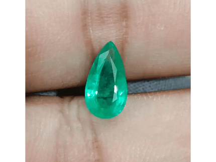 GSI Certified 1.48ct Vivid Green Zambian Emerald , Natural Earth Mined Gemstone - SMSGEMS 